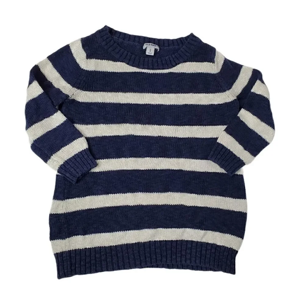 Old Navy Chunky Slub Knit Striped Sweater